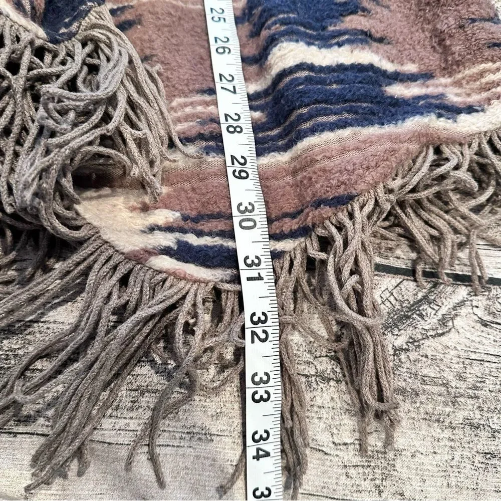 Lucky Brand Multicolor Fringed Western Boho Fringed Open Cardigan Size Large